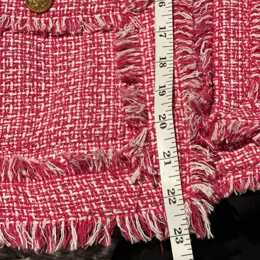 Nanette Lepore Pink Tweed Blazer with Frayed Edges - Picture 7 of 7